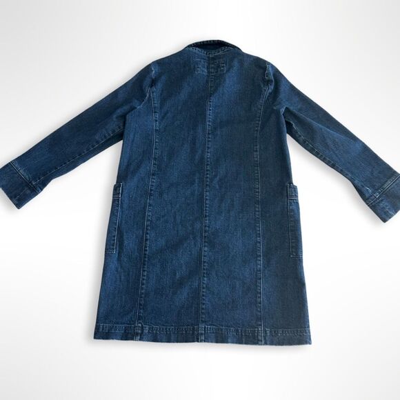 NWT LOFT Dark Wash, Denim Pocket Mini Shift Dress, sz S, Tomato Girl - Picture 3 of 8